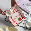 7.5 Inch French Fries Dumpling Plate,Ceramic Fishing Household Underglaze Vinegar Tableware Internet Celebrity Cartoon Trays 2