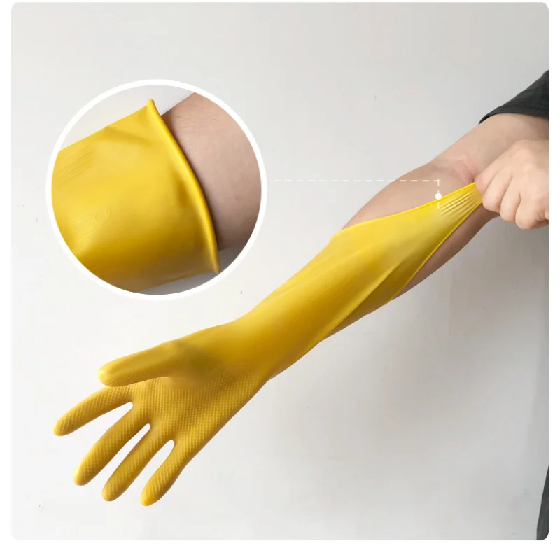 Waterproof Gloves Rubber Gloves Thicken Beef Tendon Rubber Handcoat Latex Wear-resistant Washing Dishes Housework Washing Clothes Car Waterproof Gloves