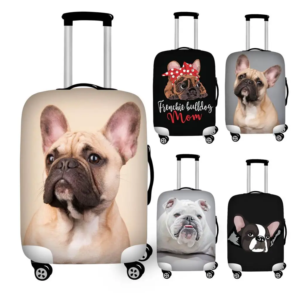 French Bulldog Print Travel Luggage Dust Cover Stretch Protective Suitcase Cover for 18''-32'' Trolley Trunk Case Waterproof