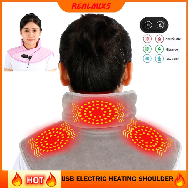 USB Electric Heated Waist Massager Hot Belt Pad Back Anti Pain