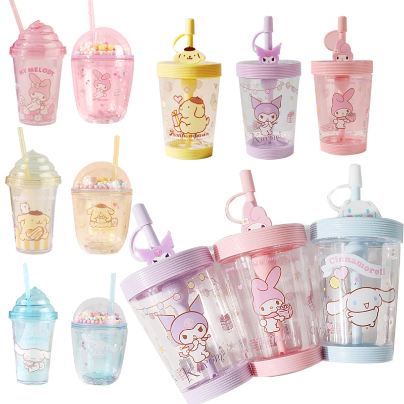 Miniso 535Ml Kuromi Straw Cup Sanrioed Character Pompompurin My Melody