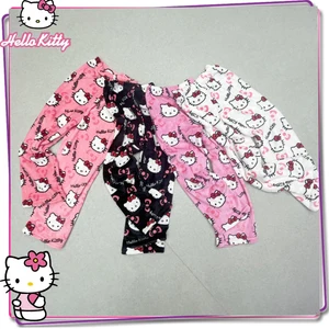 Kawaii Sanrio Мультфильм Аниме пижама брюки Hello Kitty Kuromi плюшевые Пижамные Брюки домашние повседневные Модные брюки Одежда для девочек подарок