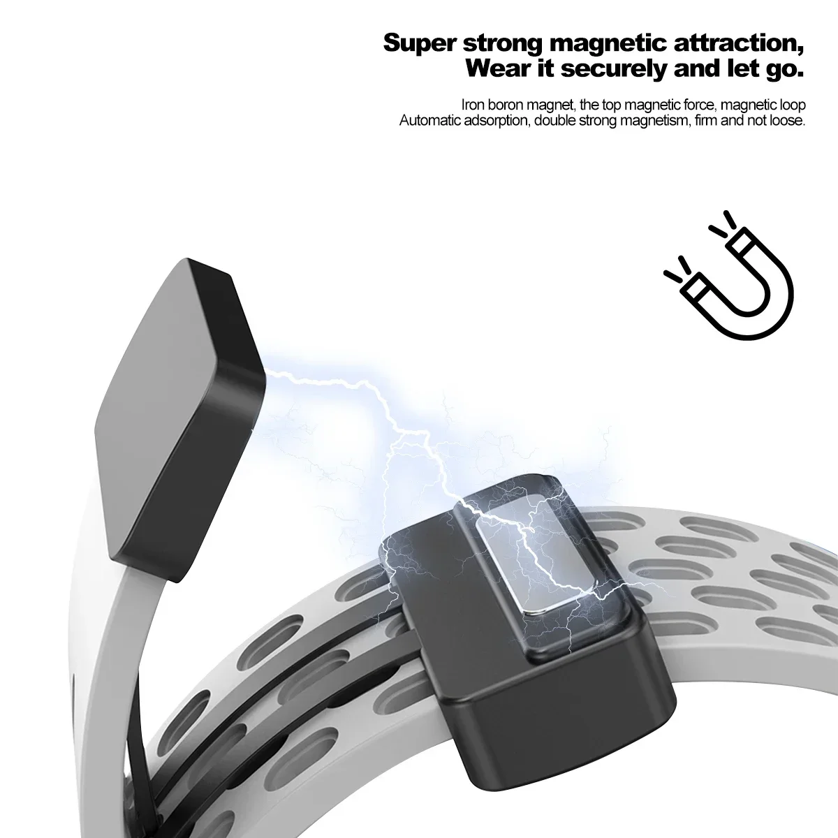 Enhanced Silicone Magnetic Watch Band Strap, 20/22/26mm – Versatile and Durable Replacement Accessory