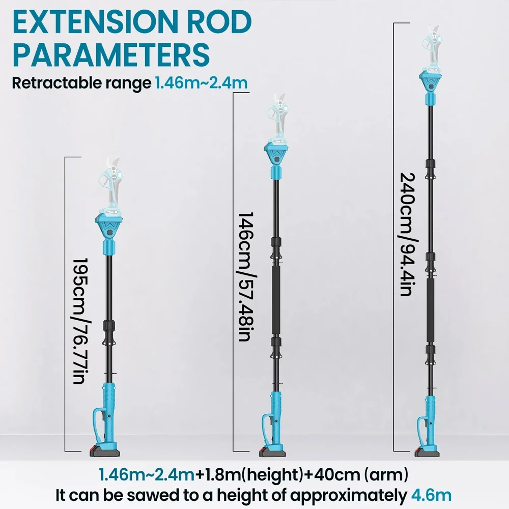 Aluminum Extension Rod for Electric Pruning Shear and Chainsaw