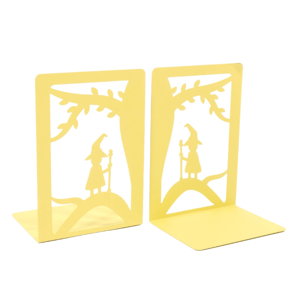 Book Holder Hollow-out Metal Bookends Hourglass Design For Home Office Decorative Book Stoppers