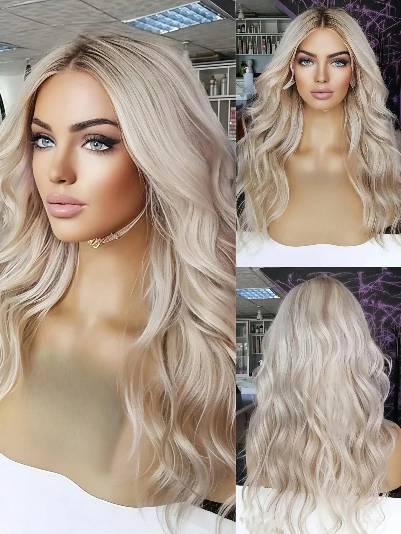 200 Density Ombre Platinum Blonde Curly Lace Front Wigs Human Hair 13x4 HD Transparent Curly Wigs Pre Plucked Glueless for Women 5