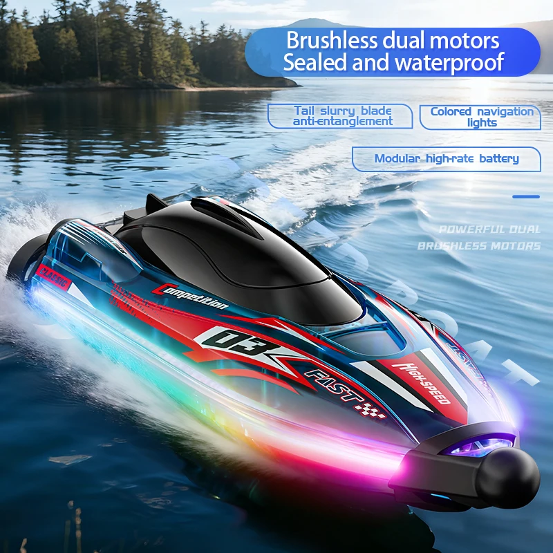 Bateau RC rapide 25 km/h, jouet étanche pour piscine et lac
