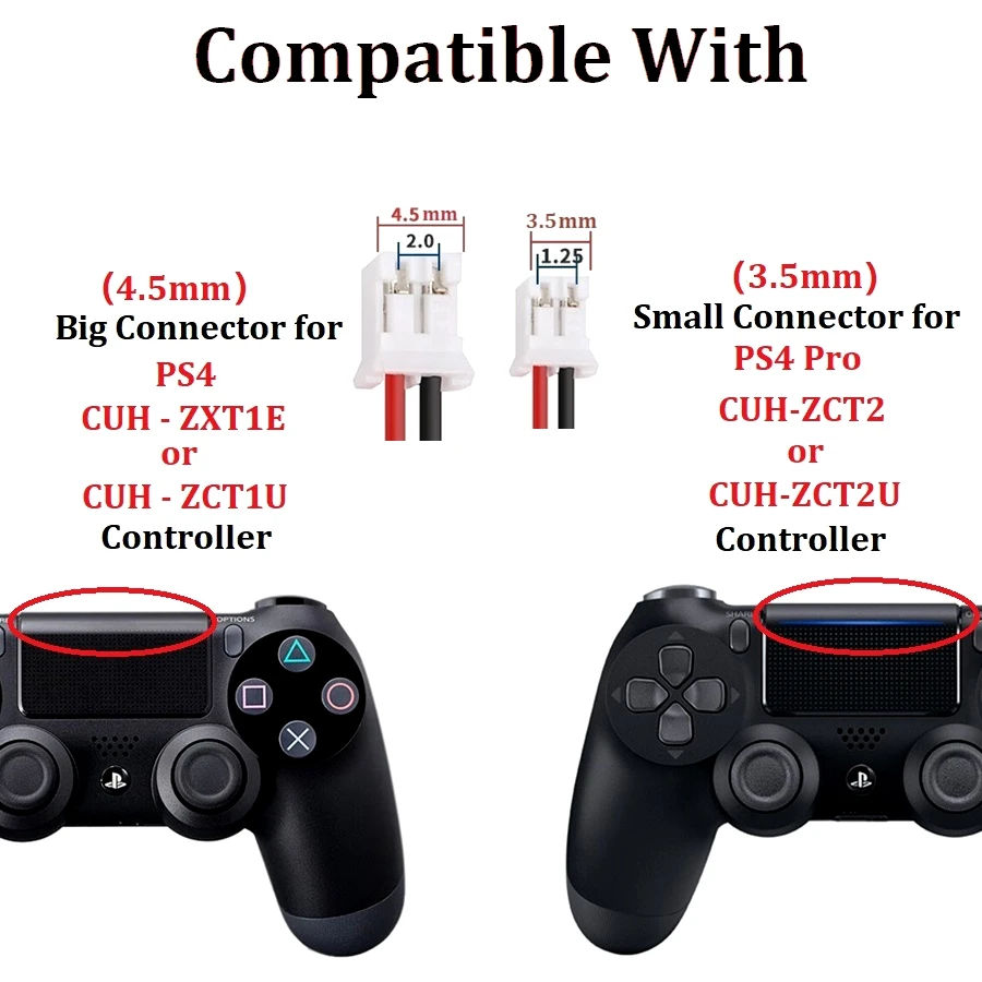 2-Pack 3000mAh PS4 Controller Battery – Replacement LIP1522 For PlayStation 4