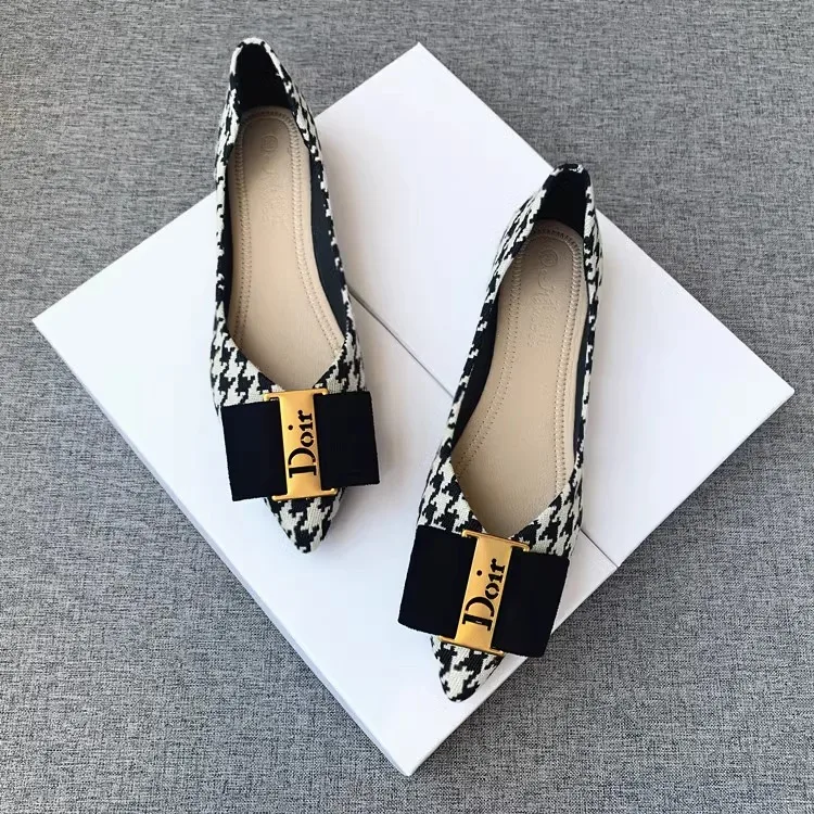 Summer 2024new Fashion Women's Shallow Mouth Casual Female Sneakers Slip-on Flats Bow-Knot Pointed Toe Moccasins Modis Slip