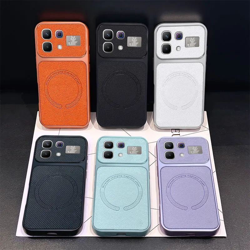 Magnetic Shockproof PU Leather Texture Non-Slip Phone Protection Case