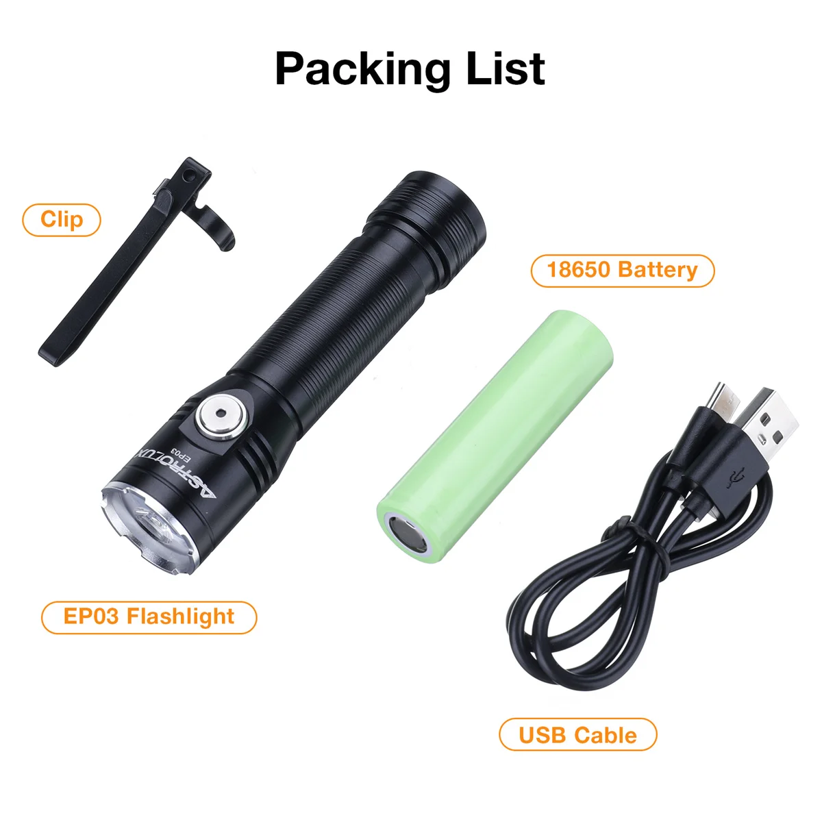 Astrolux LED 손전등, USB-C 고속 충전 18650 배터리, IP67 방수 미니 EDC 토치, 캠핑 랜턴, EP03 LH351B, 2050LM, 217M