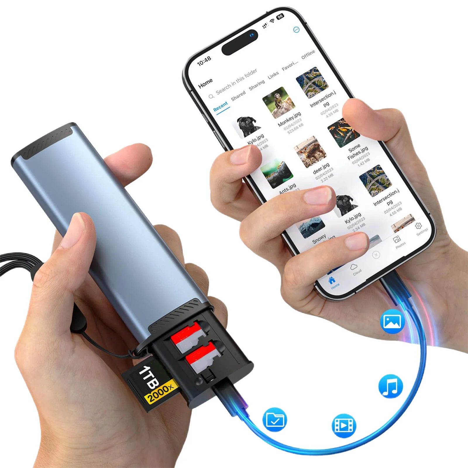 13 in 1 멀티 카드 리더 USB C 메모리 카드 리더 고속 카드 리더 ? ? USB 2.0 타입-C 휴대용 알루미늄 합금 저장 박스