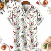 Xmas New Year Gingerbread Christmas Hawaiian Shirt Men's 3D Snowman Print Street Short Sleeved Loose Clothes For Women Clothing 1