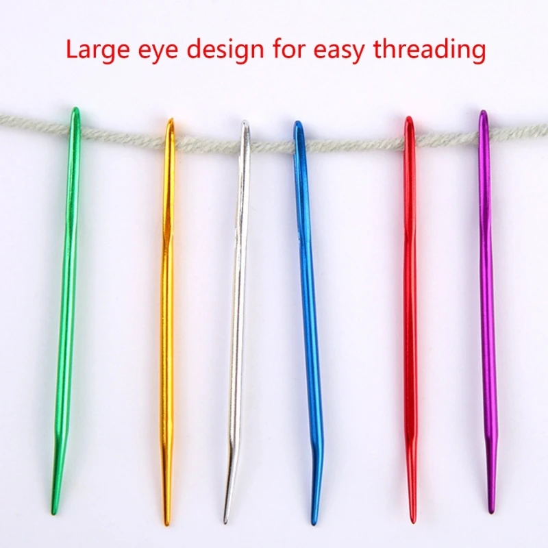 Sewing Needle Set Large Eye Needle Embroidery Bent Needle Yarn Darning Needle for Wool Sewing Knitting Crocheting - 2