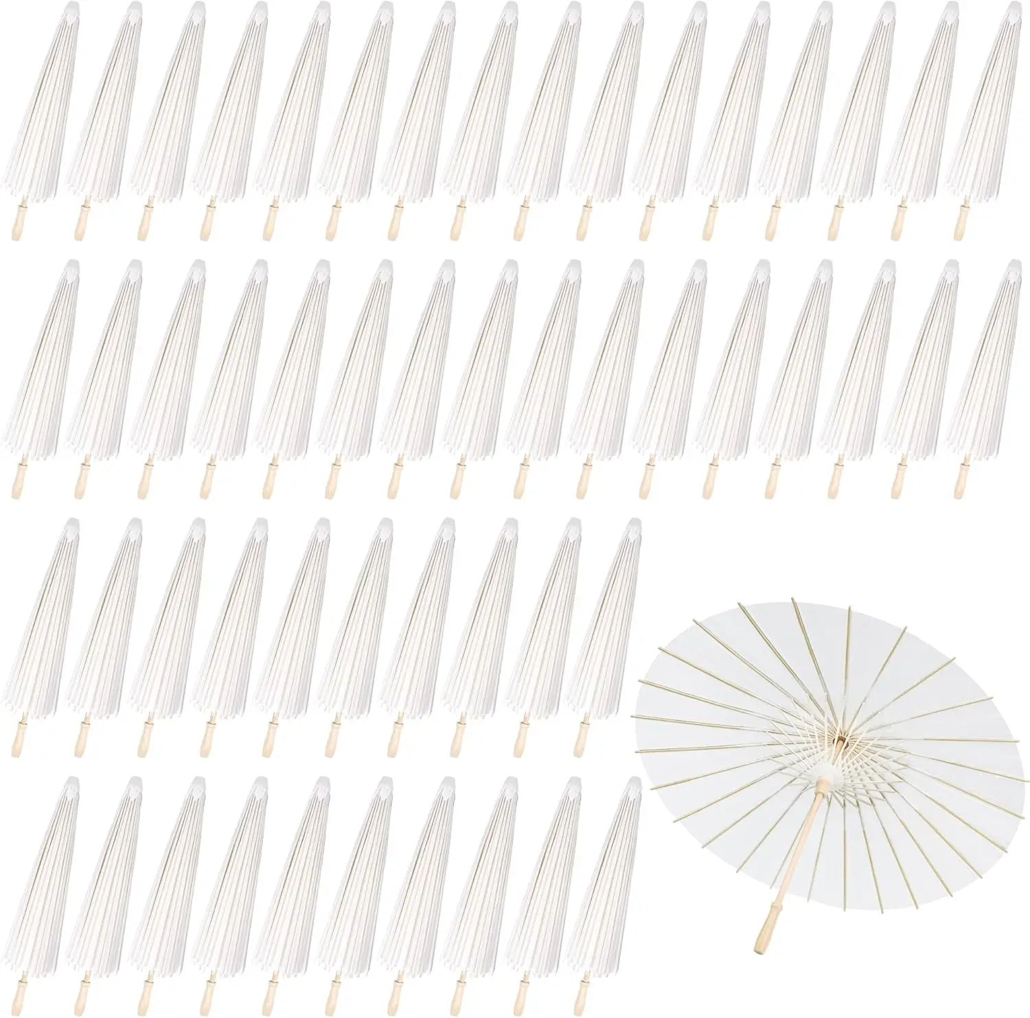 6-20PCS Wedding Paper Umbrella and Fedora Hats Prop