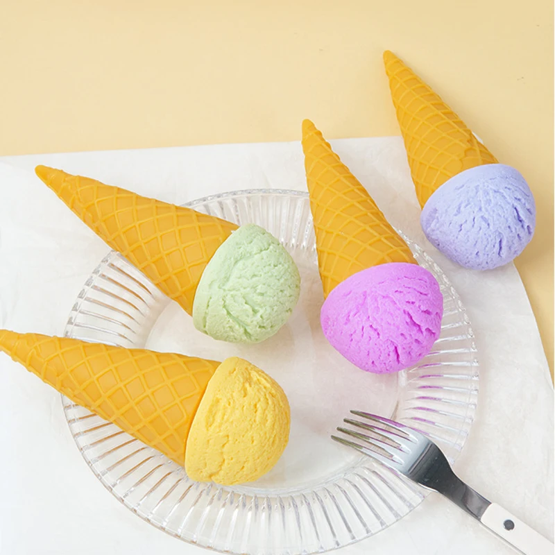 Funny Simulation Ice Cream Models Multi-coloured Realistic Cream Cone Food Children Toys Fun Milk Tea Shop Cake Decoration Gift