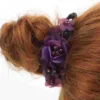 Banana Hair Clips Fabric Flowers Banana Hair Clip Ponytail Holder Non Slip Ponytail Clips Strong Hold French Barrettes 3