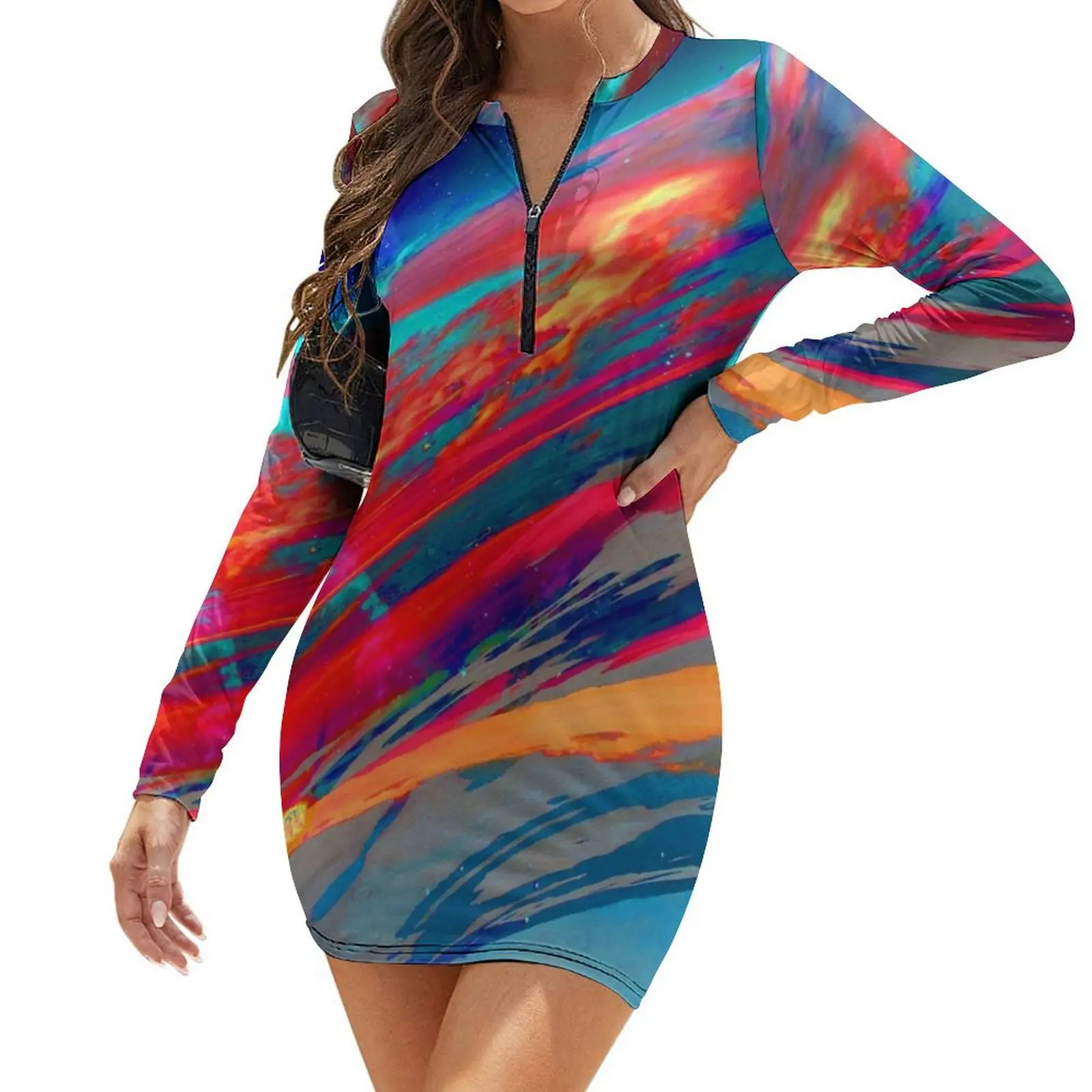 

Nebula Long-Sleeve Bodycon Dress women dress summer clothes for women women formal occasion dresses dress for 2024