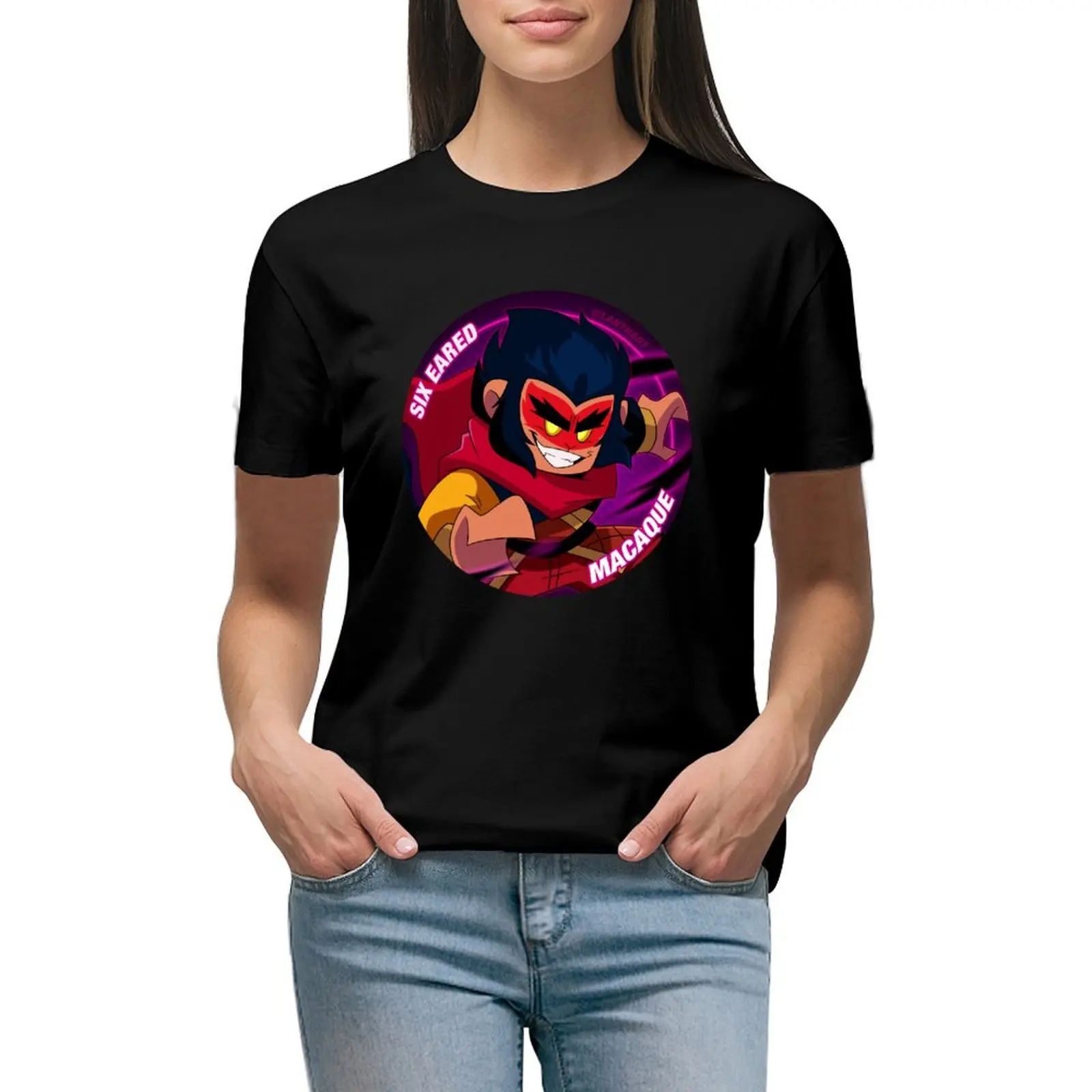 

macaque T-shirt korean fashion shirts graphic tees t shirt for Women
