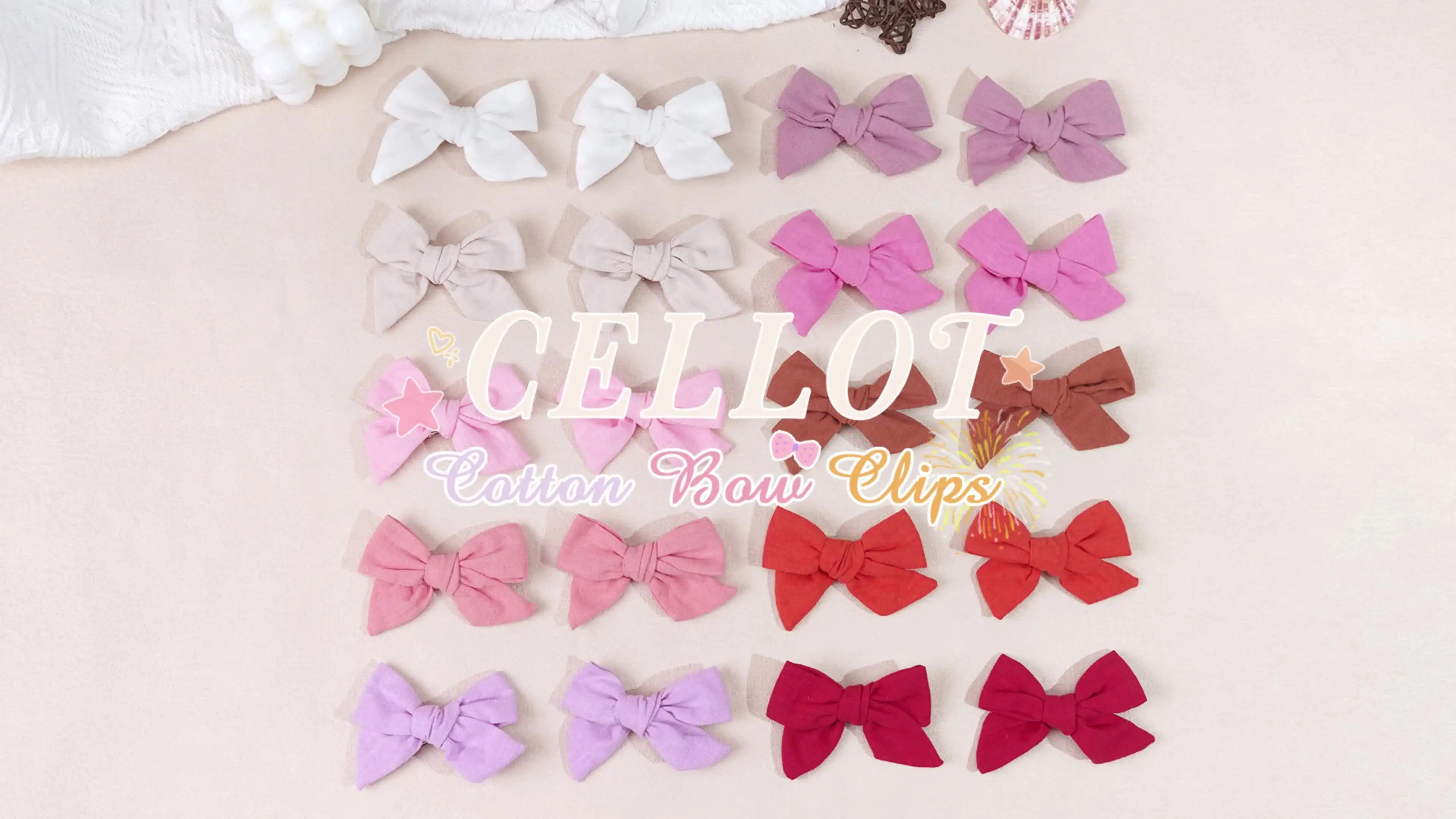 Jollybows 20pcs Mini Fully Lined Hair Clips And Bows For