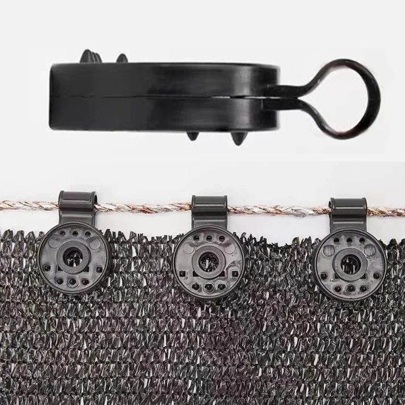 200-Pack Durable Black Shade Cloth Clips for Outdoor Awnings and Garden Use