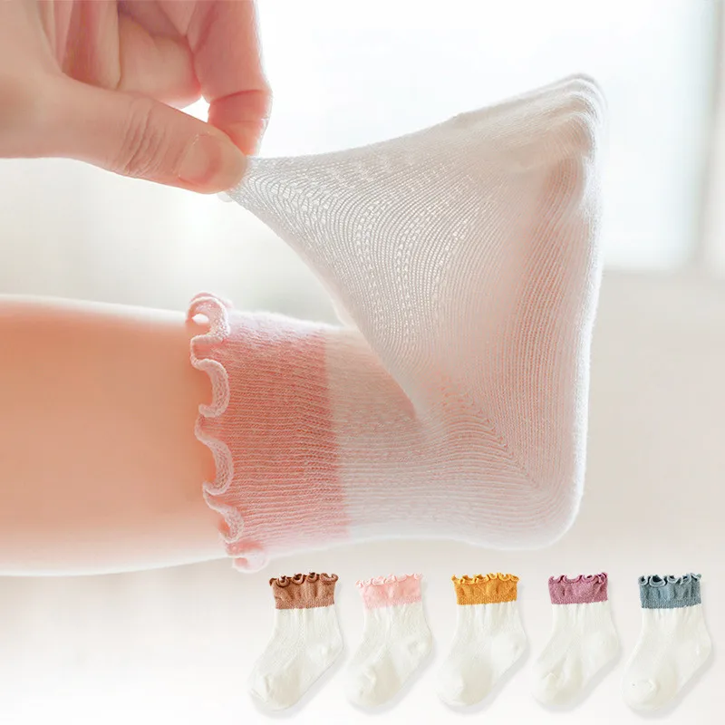 

Summer Baby Girl Socks Toddler Baby Cotton Mesh Baby Knee Socks Newborn Infant Thin Lace Baby Boys Socks 0-5T Kids Sock 2022