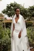 Civil Mermaid Wedding Dress Women Simple Brides Wedding Wear V-Neck Backless Long Train Bridal Gown Bride Dress Customized 4