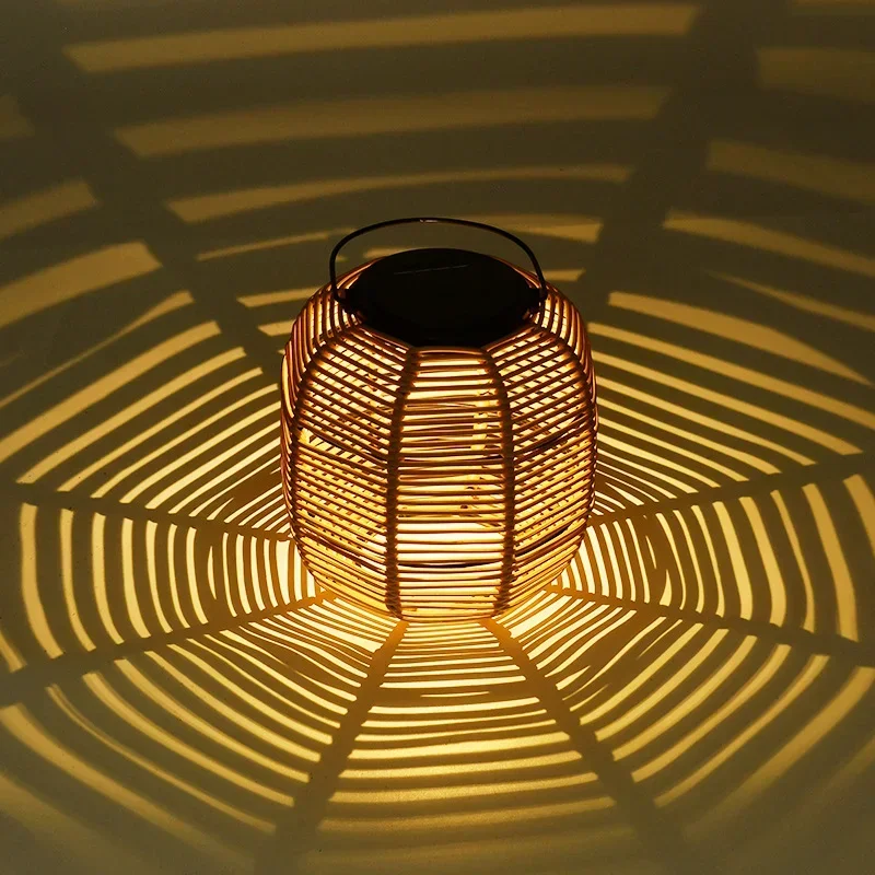 Solar Landscape Lamp 600mAh Imitation Rattan Yard Lantern Waterproof Lighting Ornaments Home Decor for Bedroom Outdoor  Backyard 2