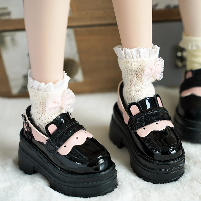 6.5*2.5cm BJD Doll Shoes for 1/4 BJD MSD MDD Doll Black Casual Shoes Platform Shoes Doll Accessories Doll Toy Gift