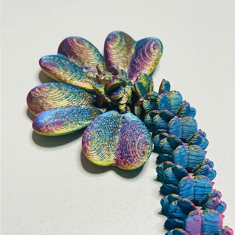 3D Printed Lucky Magic Dragon Movable Joint Fidget Toy Rotatable Articulated Office Desktop Ornament Adults Kid Toy Crafts Gifts