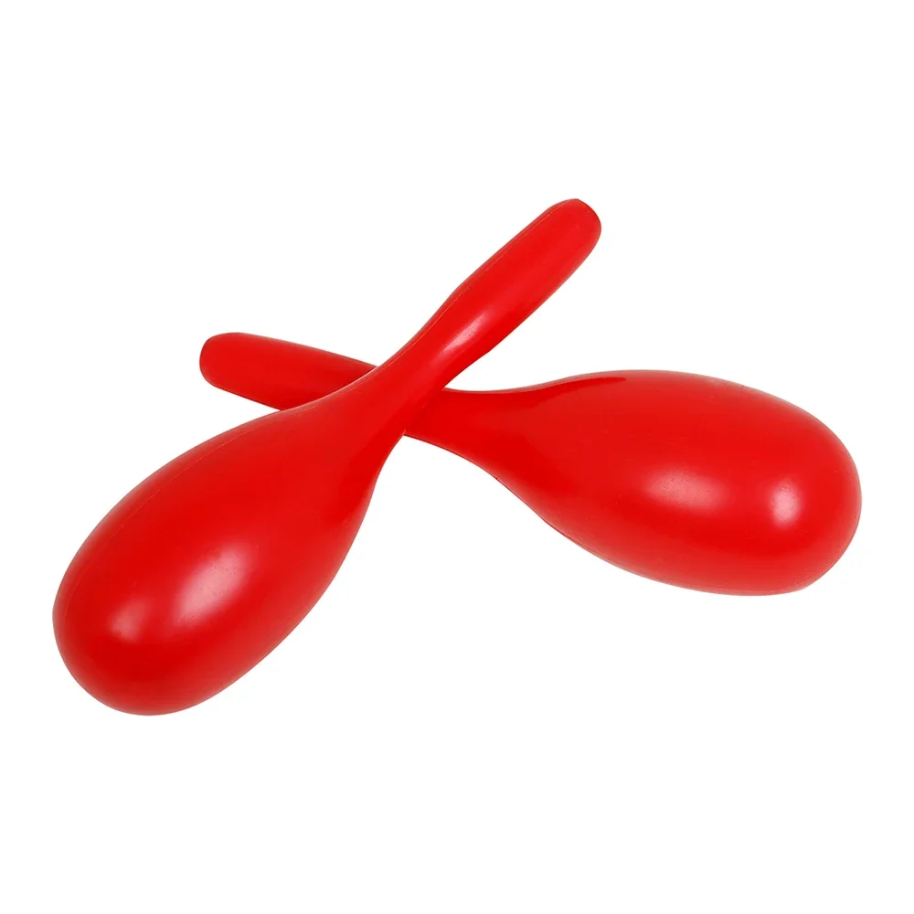 1 Pair Orff Kindergarten Musical Instruments Hand-cranked Plastic Sand Hammer Sand Balls Red Education Music Learning Gifts