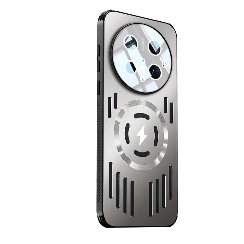 Premium Hard Metal Magnetic Wireless Charging Protective Case - Heat Dissipation Cover
