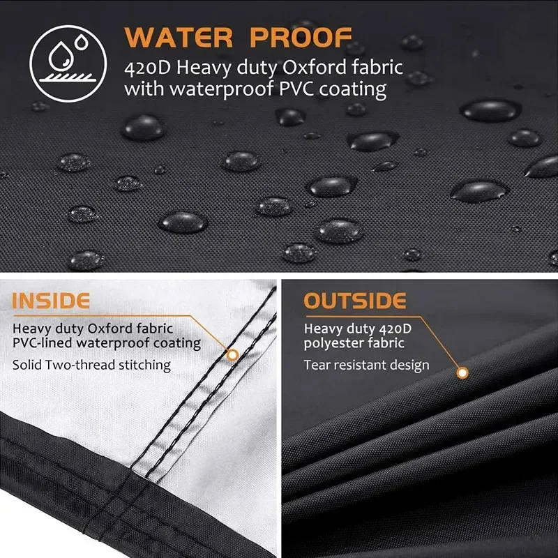 420D Oxford Cloth Cover Outdoor Dust Waterproof UV Rain Heavy-Duty BBQ Grill Cover Anti Heavy Duty Weber Protective Grill