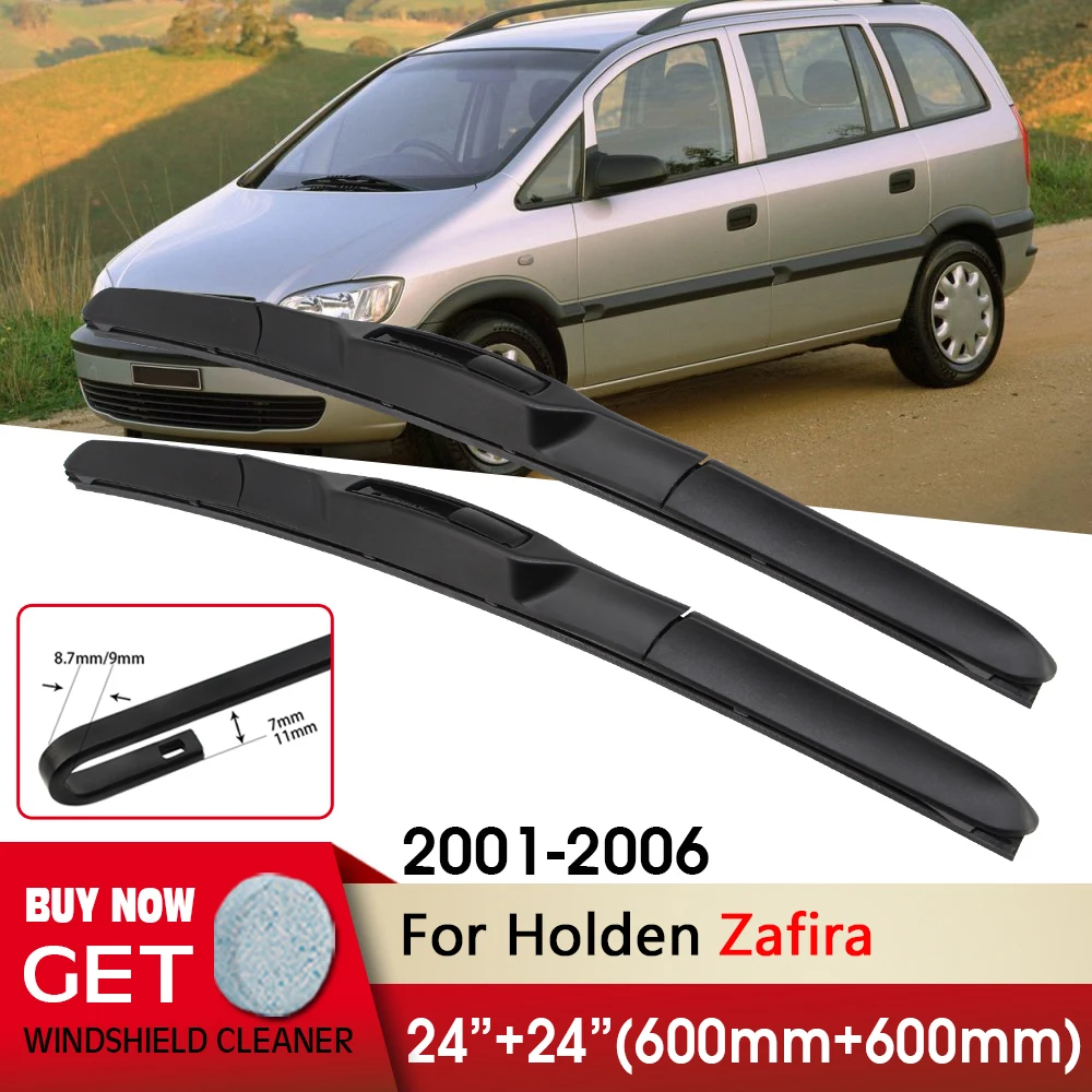 

Автомобильные стеклоочистители RHD & LHD передние щетки стеклоочистителя 24 "+ 24" для Holden Zafira 2001-2006 Fit U Hook Arm лобовое стекло переднее окно