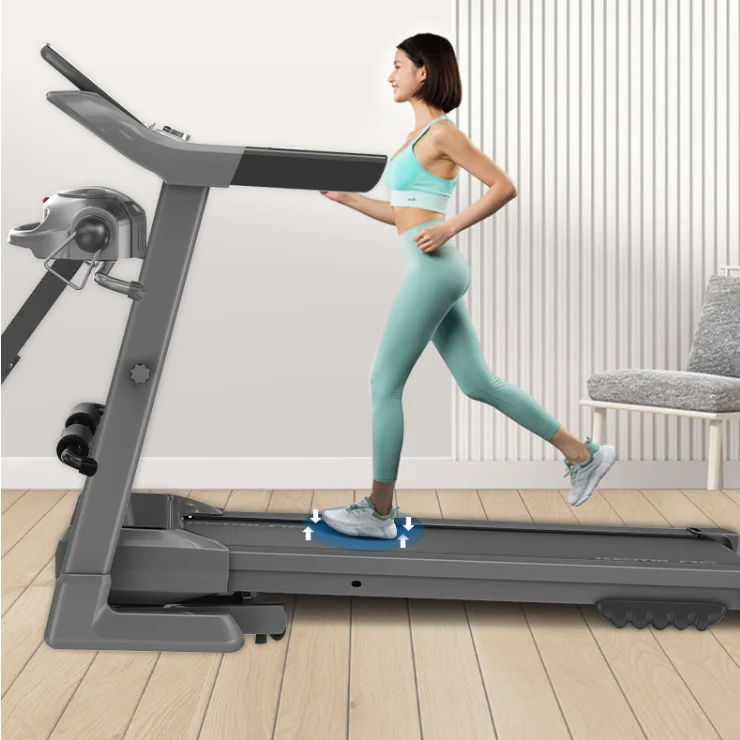 Tapis roulant pieghevole multifunzionale silenzioso per uso domestico Fitness aerobico con test della frequenza cardiaca e schermo a LED Tipo di guida elettrica - immagine 5