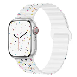 Magnetic Silicone Bracelet Strap - S10 - 46 42 - 44 - 45 - 49MM (White)