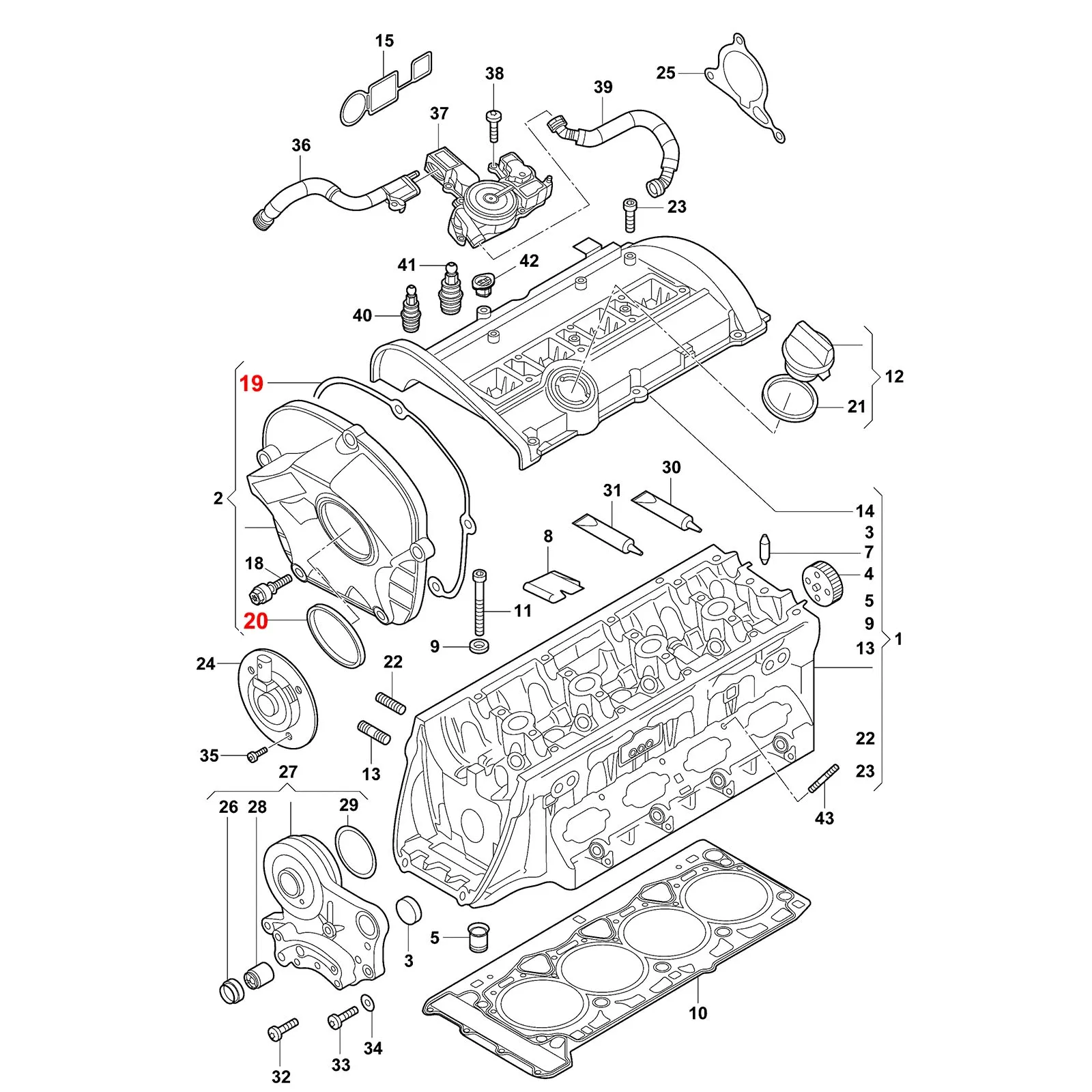 06H103483 Upper Timing Chain Cover Gasket Seal Car Accessories For VW Passat Jetta EOS Audi A5 A4 A3 Q5 TT 06H103483C 06H103483D rubber gasket
