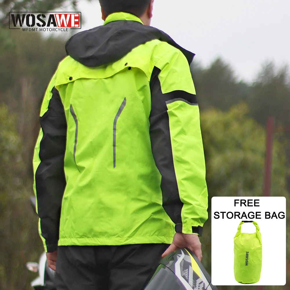 Wosawe Moto Impermeabile Uomo Donna Protezione Antipioggia Motocross Impermeabile Impermeabile Moto Rider Giacca Antipioggia Pantaloni Tuta Antipioggi