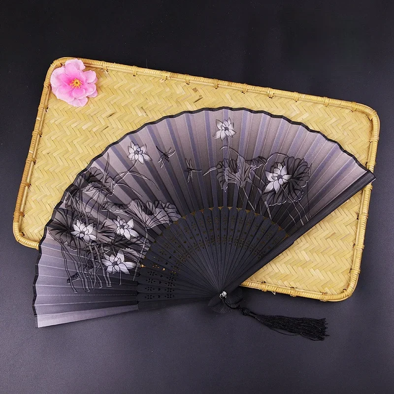 Folding Fan Vintage Style Chinese Craft Gift Hand Wedding Dance Party Manual For Girl Women Photo Props Home Decoration