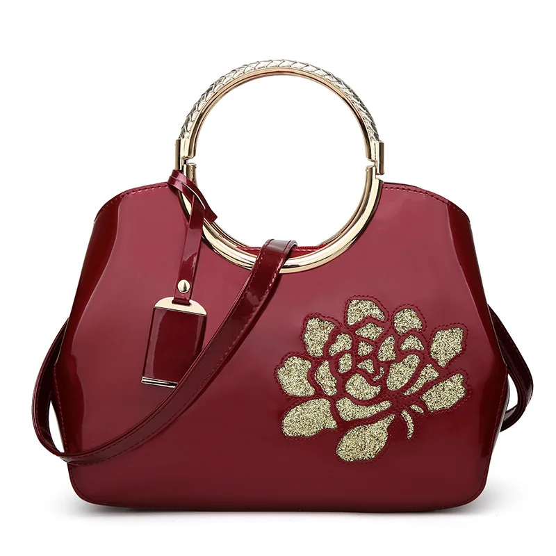 2024 Fashion Lacquer Leather Handheld Women's Bag Bright Shell Large Capacity Bag Single Shoulder Oblique Straddle Bag For Gift