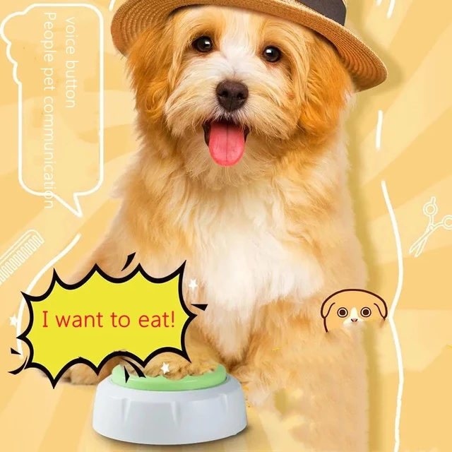 Dog Toys For Talk Ringer Communicate Call Bell Training Called Recording Button Interactive Dinner Chat Footprint Ring Puppy Toy