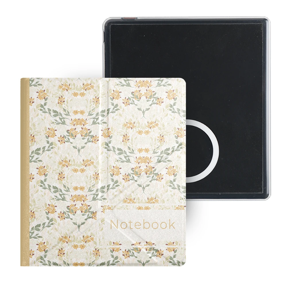 Twosheep Magnetic Detachable Case with Auto Sleep/Wake - Small Fresh Floral Design, 7 Inch