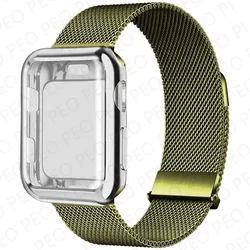 Premium Metal Milanese Loop Watch Band with Magnetic Closure - Elegant Adjustable Strap for 45mm Series 9 8 7 (Glass green 13)