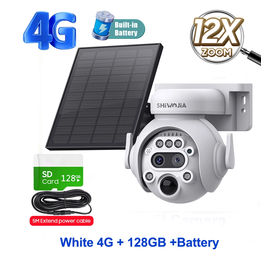 Shiwojia-ナイトビジョン付きソーラーセキュリティカメラ,監視,ptz