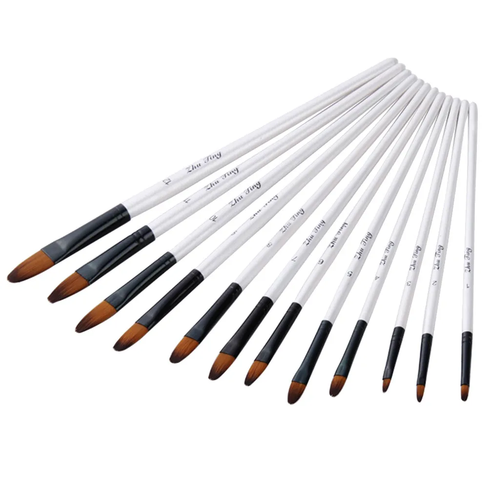 12Pcs 아트 브러쉬 세트 초보자를 위한 휴대용 페인팅 브러쉬 전문가 미니어처 디테일링 야생 동물 식물 공예 락