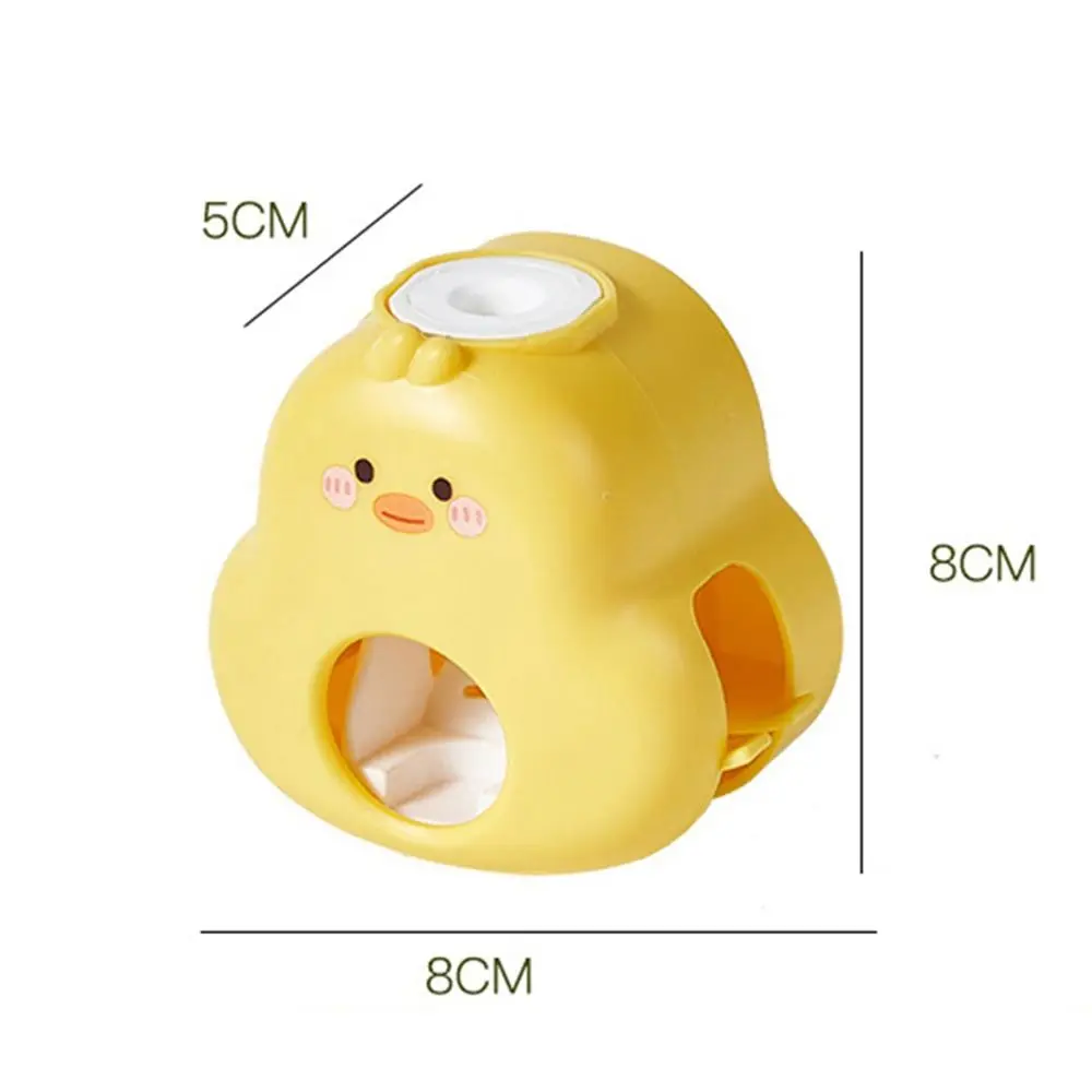 Cartoon Yellow Duck Toothpaste Dispenser Wall Mount No Punching Toothbrush Holders Bathroom Accessories 6