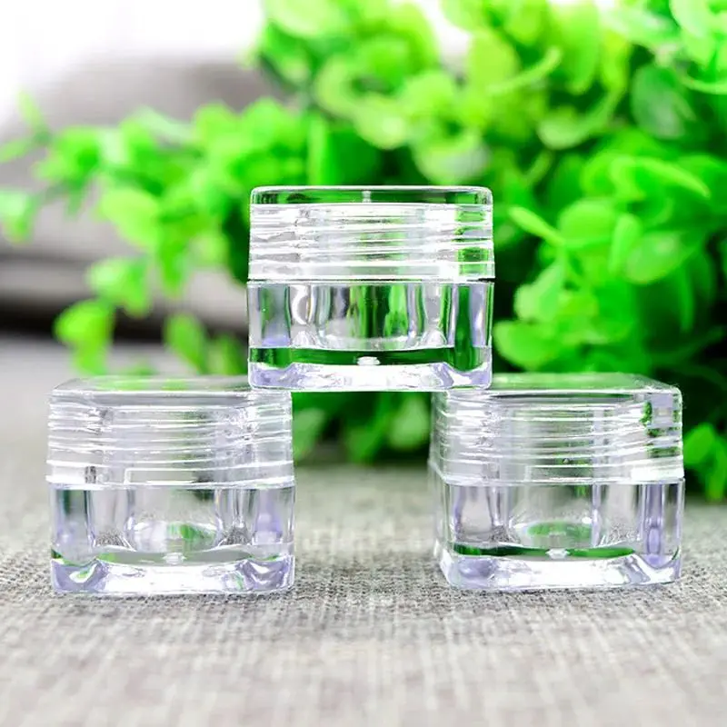 5ml New Cube Jars Storage Box 50PCS eye cream/lotion Clear Beads Accessory Container Acrylic Clear Jewelry Rings nail tips 4pcs acrylic square display block 5x5x3cm clear polished cube acrylic jewelry display stand ring showcase display holder base