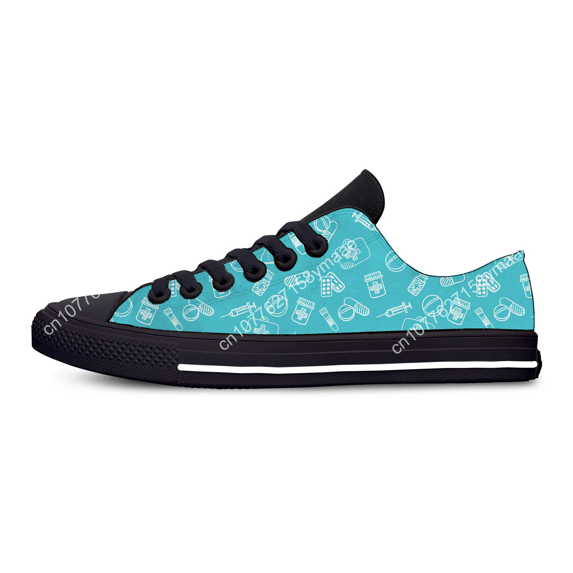 Hot Cool Dentists Cartoon Nurse Pattern Fashion Lightweight Classic Canvas Shoes Men Women Casual Sneakers Low Top Board Shoes