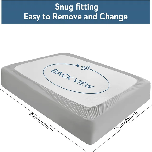 Couvre-Matelas CPull Imperméable, Protecteur de Lit, Ultra Doux, Respirant, pour Bébés et Tout-Petits, Absorbant 402, 1 Pièce 3