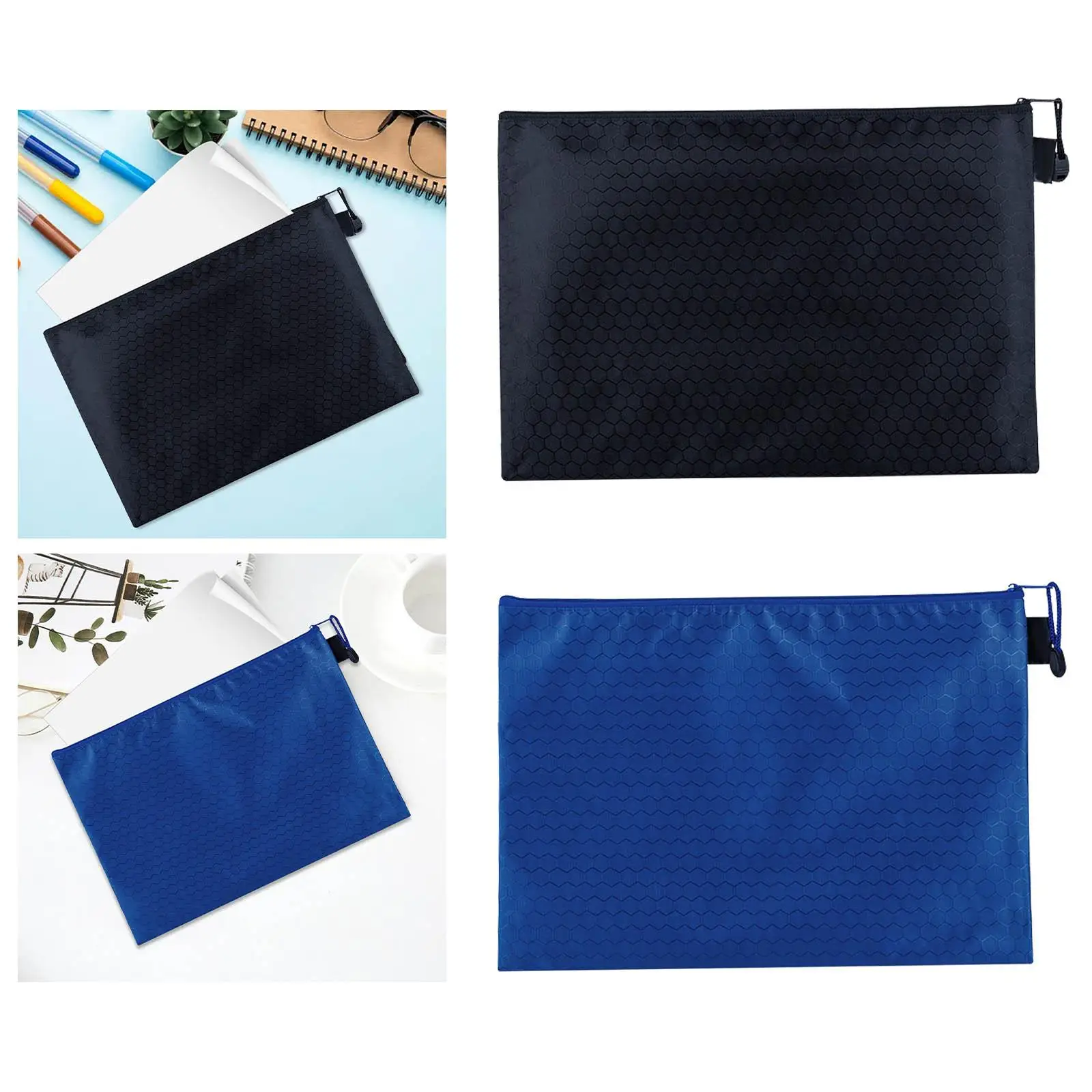Zipper Pouch B5 Reusable Multifunctional File Folder Envelopes Receipts Organizer for Office Commercial Travel Business Meeting